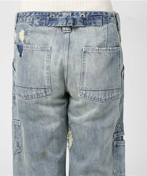 OLD BETTY'S(オールドベティーズ)の「Denim Damage Bib Overall Pants/デニムダメージビブオーバーオールパンツ(デニムパンツ・レディース・インディゴブルー・FREE)」の6枚目の写真