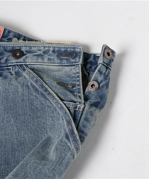 OLD BETTY'S(オールドベティーズ)の「Denim Damage Bib Overall Pants/デニムダメージビブオーバーオールパンツ(デニムパンツ・レディース・インディゴブルー・FREE)」の9枚目の写真
