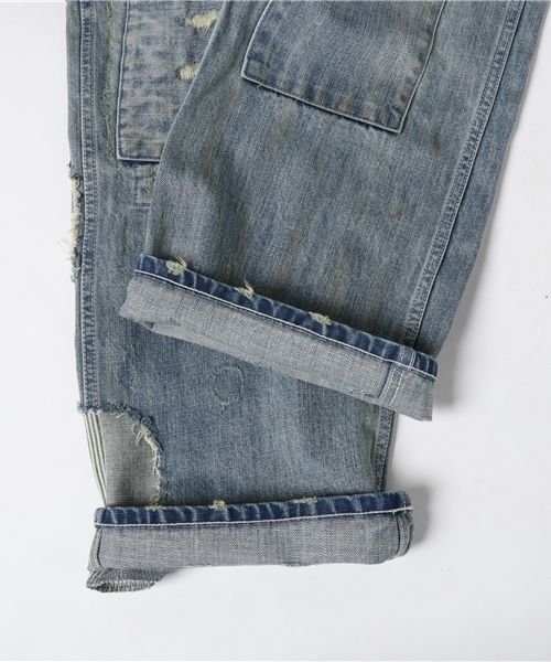 OLD BETTY'S(オールドベティーズ)の「Denim Damage Bib Overall Pants/デニムダメージビブオーバーオールパンツ(デニムパンツ・レディース・インディゴブルー・FREE)」の10枚目の写真