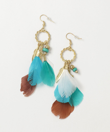 チャイハネ | 【チャイハネ】カラフルフェザーピアス(ピアス（両耳用）)