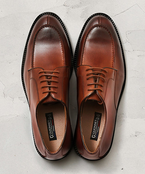 GUIONNET（ギオネ）の「GUIONNET U TIP DERBY ギオネ Uチップ ダービー ビジネス 外羽根 革靴（ドレスシューズ・メンズ・ブラック/モカ・26.0cm/27.0cm/26.5cm/27.5cm/25.5cm/25.0cm/24.5cm/28.0cm/29.0cm/30.0cm/24.0cm）」の4枚目の写真