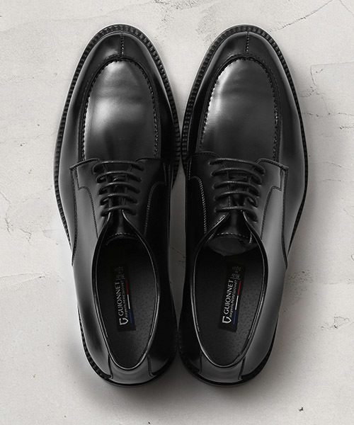 GUIONNET（ギオネ）の「GUIONNET U TIP DERBY ギオネ Uチップ ダービー ビジネス 外羽根 革靴（ドレスシューズ・メンズ・ブラック/モカ・26.0cm/27.0cm/26.5cm/27.5cm/25.5cm/25.0cm/24.5cm/28.0cm/29.0cm/30.0cm/24.0cm）」の3枚目の写真
