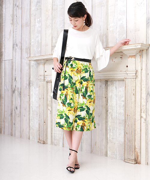 Bou Jeloud（ブージュルード）の「リーフリゾート柄ガウチョパンツ（その他パンツ・レディース・イエロー/ブラック・38/40）」の12枚目の写真