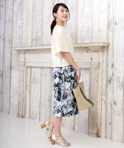 Bou Jeloud（ブージュルード）の「リーフリゾート柄ガウチョパンツ（その他パンツ・レディース・イエロー/ブラック・38/40）」の7枚目の写真