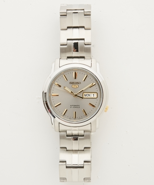 SEIKO(セイコー)の「SEIKO セイコー SEIKO5 自動巻き メタルバンド SNKK65K1 SNKK67K1 SNKK71K1 WEB限定(アナログ腕時計・メンズ・シルバー/シルバー系その他/シルバー×ブラック・FREE)」の2枚目の写真