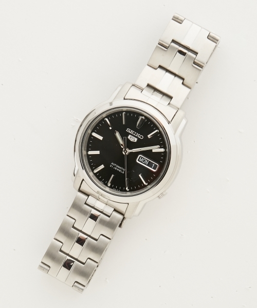 SEIKO(セイコー)の「SEIKO セイコー SEIKO5 自動巻き メタルバンド SNKK65K1 SNKK67K1 SNKK71K1 WEB限定(アナログ腕時計・メンズ・シルバー/シルバー系その他/シルバー×ブラック・FREE)」の3枚目の写真
