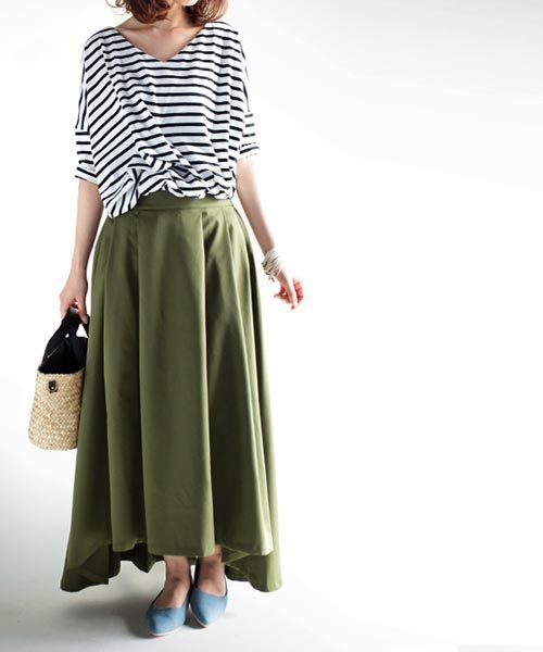 antiqua（アンティカ）の「タックギャザーアシメスカート（スカート・レディース・ベージュ/カーキ・FREE）」の11枚目の写真