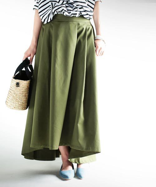 antiqua（アンティカ）の「タックギャザーアシメスカート（スカート・レディース・ベージュ/カーキ・FREE）」の12枚目の写真