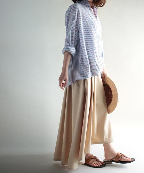 antiqua（アンティカ）の「タックギャザーアシメスカート（スカート・レディース・ベージュ/カーキ・FREE）」の15枚目の写真