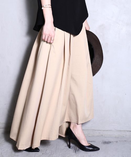 antiqua（アンティカ）の「タックギャザーアシメスカート（スカート・レディース・ベージュ/カーキ・FREE）」の9枚目の写真