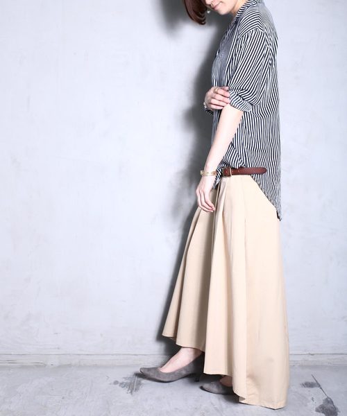 antiqua（アンティカ）の「タックギャザーアシメスカート（スカート・レディース・ベージュ/カーキ・FREE）」の8枚目の写真