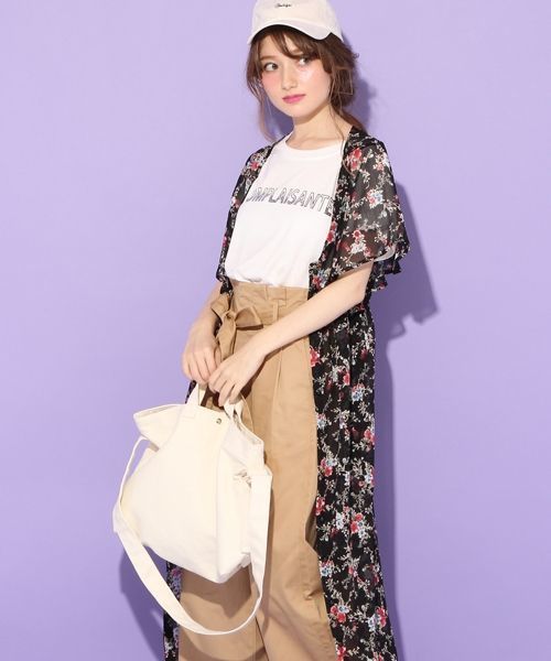 Heather（ヘザー）の「BIGキャンバスバッグ 763571（トートバッグ・レディース・ホワイト/ブラック・ONE SIZE）」の11枚目の写真