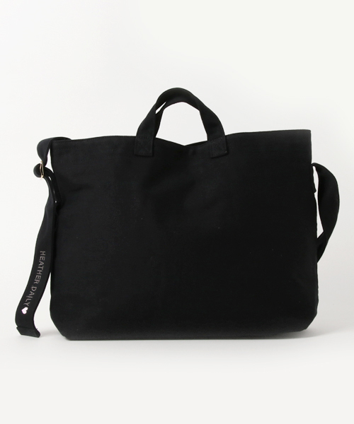 Heather（ヘザー）の「BIGキャンバスバッグ 763571（トートバッグ・レディース・ホワイト/ブラック・ONE SIZE）」の3枚目の写真