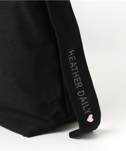 Heather（ヘザー）の「BIGキャンバスバッグ 763571（トートバッグ・レディース・ホワイト/ブラック・ONE SIZE）」の5枚目の写真