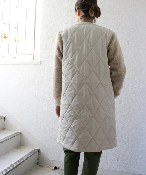 ottilie（オティーリエ）の「（WEB限定）袖ボア切り替えミリタリーコート（ミリタリージャケット・レディース・アイボリー/ベージュ・FREE）」の5枚目の写真