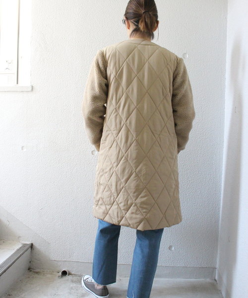 ottilie（オティーリエ）の「（WEB限定）袖ボア切り替えミリタリーコート（ミリタリージャケット・レディース・アイボリー/ベージュ・FREE）」の7枚目の写真