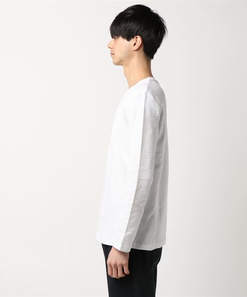PARKS TOKYO SELECT(パークストウキョウセレクト)の「【BS】変形タック天竺カットソー(Vネック)(Tシャツ/カットソー・メンズ・ホワイト/ブラック/杢グレー/ネイビー・MEDIUM/LARGE)」の5枚目の写真