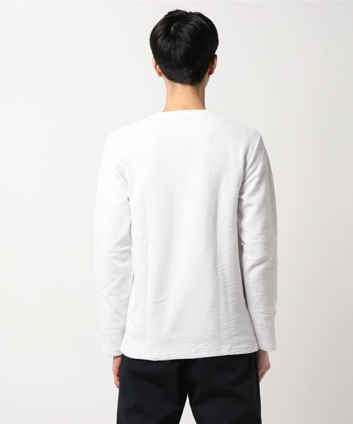 PARKS TOKYO SELECT(パークストウキョウセレクト)の「【BS】変形タック天竺カットソー(Vネック)(Tシャツ/カットソー・メンズ・ホワイト/ブラック/杢グレー/ネイビー・MEDIUM/LARGE)」の6枚目の写真
