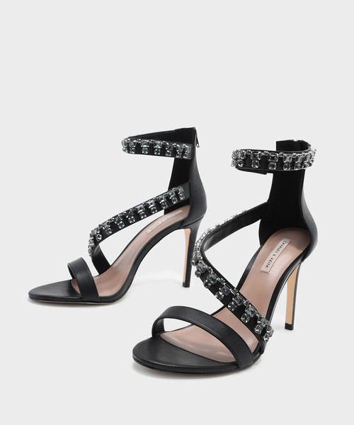 CHARLES & KEITH(チャールズ & キース)の「エンベリッシュスティレットサンダル / EMBELLISHED STILETTO SANDALS(サンダル・レディース・ブラック/アイボリー・23cm/23.5cm/24.5cm/25cm)」の4枚目の写真