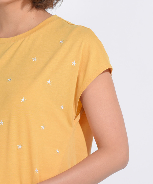 LIPSTAR（リップスター）の「星刺繍タックゆるTシャツ（Tシャツ/カットソー・レディース・ブラック/オフホワイト/イエロー/ブラック系その他・M）」の12枚目の写真