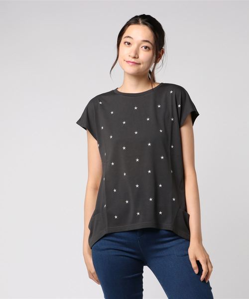 LIPSTAR（リップスター）の「星刺繍タックゆるTシャツ（Tシャツ/カットソー・レディース・ブラック/オフホワイト/イエロー/ブラック系その他・M）」の20枚目の写真