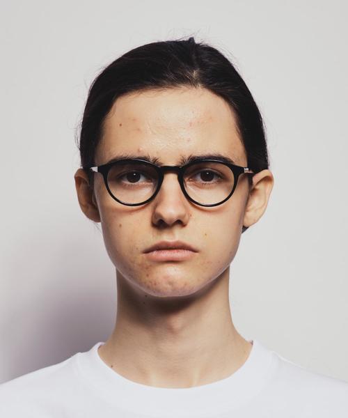 ADSR ブラックフレーム ブラウンレンズ メガネ A.D.S.R. / EDDIE 02 / MATTE BLACK マットブラック - ライトグレー