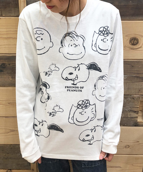 SNOOPY×OLD BETTY'S(スヌーピーカケルオールドベティーズ)の「SNOOPY Long Sleeve T-shirts/スヌーピー ロング Tシャツ ロンT(Tシャツ/カットソー)」|ホワイト系その他2
