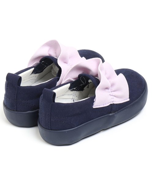 apres les cours（アプレレクール）の「フリルスリッポン（スニーカー・キッズ・ネイビー/ピンク・15 /20/18/17/19/14/16）」の3枚目の写真