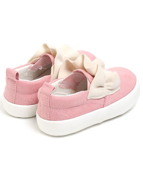 apres les cours（アプレレクール）の「フリルスリッポン（スニーカー・キッズ・ネイビー/ピンク・15 /20/18/17/19/14/16）」の4枚目の写真