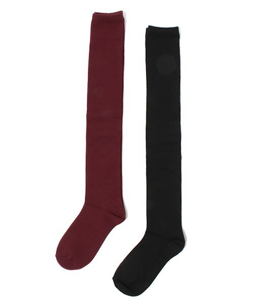 WEGO（ウィゴー）の「WEGO/厚底ヒールスニーカー＆2Pニーハイソックスセット（ブーティ・レディース・ブラック/ホワイト・23.5/24.5）」の6枚目の写真