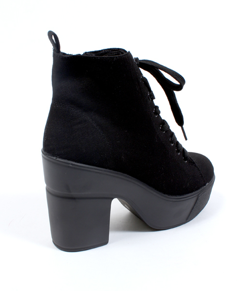 WEGO（ウィゴー）の「WEGO/厚底ヒールスニーカー＆2Pニーハイソックスセット（ブーティ・レディース・ブラック/ホワイト・23.5/24.5）」の9枚目の写真