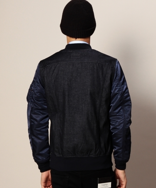 MONKEY TIME（モンキータイム）の「＜ALPHA×LEE＞∴ ma-1+riders/ミリタリージャケット（ミリタリージャケット・メンズ・ホワイト/ネイビー・SMALL/MEDIUM/LARGE）」の10枚目の写真