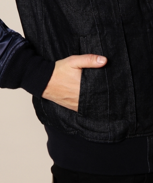 MONKEY TIME（モンキータイム）の「＜ALPHA×LEE＞∴ ma-1+riders/ミリタリージャケット（ミリタリージャケット・メンズ・ホワイト/ネイビー・SMALL/MEDIUM/LARGE）」の13枚目の写真