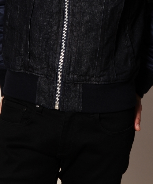 MONKEY TIME（モンキータイム）の「＜ALPHA×LEE＞∴ ma-1+riders/ミリタリージャケット（ミリタリージャケット・メンズ・ホワイト/ネイビー・SMALL/MEDIUM/LARGE）」の3枚目の写真