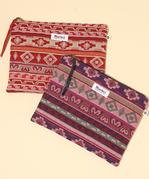 coen（コーエン）の「【Market】ジャガードクラッチ（クラッチバッグ・レディース・ネイビー/レッド・FREE）」の8枚目の写真