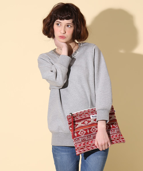 coen（コーエン）の「【Market】ジャガードクラッチ（クラッチバッグ・レディース・ネイビー/レッド・FREE）」の6枚目の写真