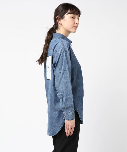 VENCEEXCHANGE(ヴァンスエクスチェンジ)の「バックパッチミリタリーシャツ(シャツ/ブラウス・レディース・スカイブルー/ダークグリーン/ベージュ/ブルー/オフホワイト・FREE)」の17枚目の写真