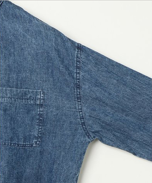 VENCEEXCHANGE(ヴァンスエクスチェンジ)の「バックパッチミリタリーシャツ(シャツ/ブラウス・レディース・スカイブルー/ダークグリーン/ベージュ/ブルー/オフホワイト・FREE)」の13枚目の写真