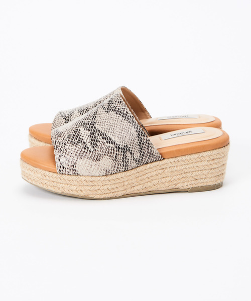 DISCOAT（ディスコート）の「ジュートサンダル/パイソン柄（サンダル・レディース・ベージュ/シルバー/ブラック・L/S/M）」の4枚目の写真