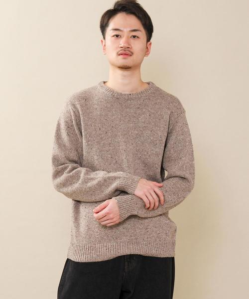 coen（コーエン）の「アクリルネップクルーネックニット（ニット/セーター・メンズ・グレー/ベージュ・LARGE/SMALL/X-LARGE/MEDIUM）」の2枚目の写真