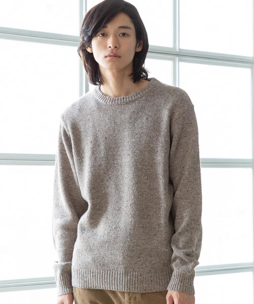 coen（コーエン）の「アクリルネップクルーネックニット（ニット/セーター・メンズ・グレー/ベージュ・LARGE/SMALL/X-LARGE/MEDIUM）」の14枚目の写真