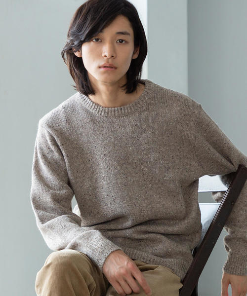 coen（コーエン）の「アクリルネップクルーネックニット（ニット/セーター・メンズ・グレー/ベージュ・LARGE/SMALL/X-LARGE/MEDIUM）」の10枚目の写真