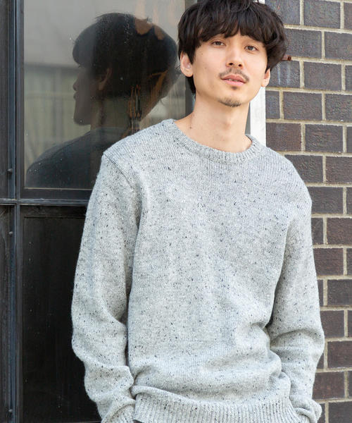 coen（コーエン）の「アクリルネップクルーネックニット（ニット/セーター・メンズ・グレー/ベージュ・LARGE/SMALL/X-LARGE/MEDIUM）」の18枚目の写真