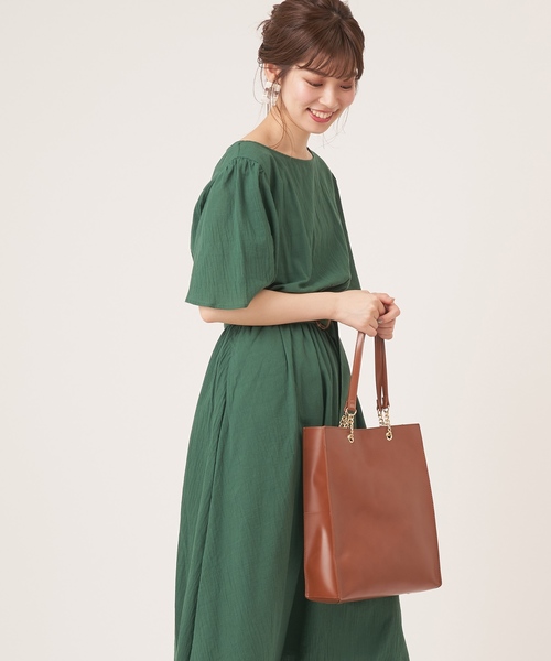 natural couture（ナチュラルクチュール）の「フレア袖太ベルトワンピース（ワンピース・レディース・ブラック/ブラウン/ベージュ/グリーン/パープル/その他1/その他2/その他3・FREE）」の17枚目の写真