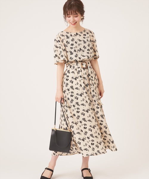 natural couture（ナチュラルクチュール）の「フレア袖太ベルトワンピース（ワンピース・レディース・ブラック/ブラウン/ベージュ/グリーン/パープル/その他1/その他2/その他3・FREE）」の18枚目の写真