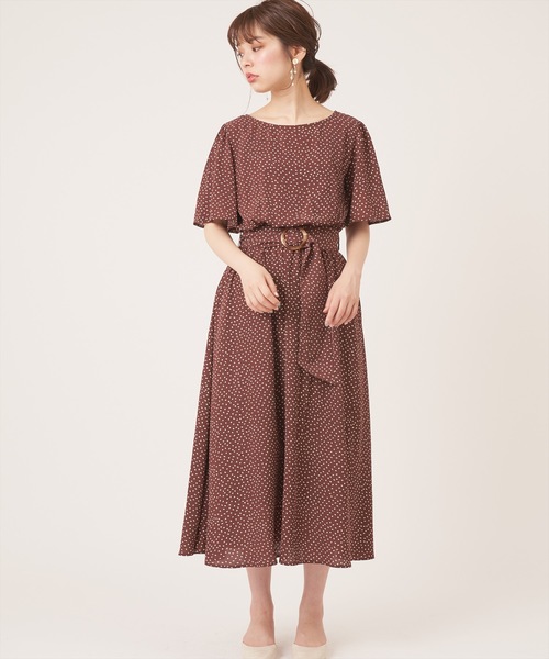 natural couture（ナチュラルクチュール）の「フレア袖太ベルトワンピース（ワンピース・レディース・ブラック/ブラウン/ベージュ/グリーン/パープル/その他1/その他2/その他3・FREE）」の13枚目の写真