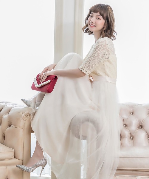 Cinderella(シンデレラ)の「パーティードレス ロングドレス ワンピース 結婚式 お呼ばれ チュール Aライン フォーマル ドレス 10代 20代 30代(ドレス・レディース・ブラック/ネイビー/ピンク/ベージュ/グレー/ワインレッド・XX-LARGE/LARGE/SMALL/X-LARGE/MEDIUM)」の21枚目の写真