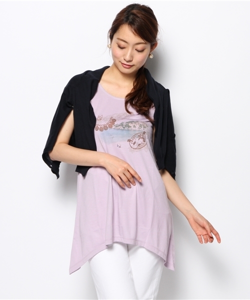CRYSTAL BALL(クリスタルボール)の「Holiday Memories Tank-top(Tシャツ/カットソー・レディース・ブルー/パープル/イエロー・FREE)」の3枚目の写真