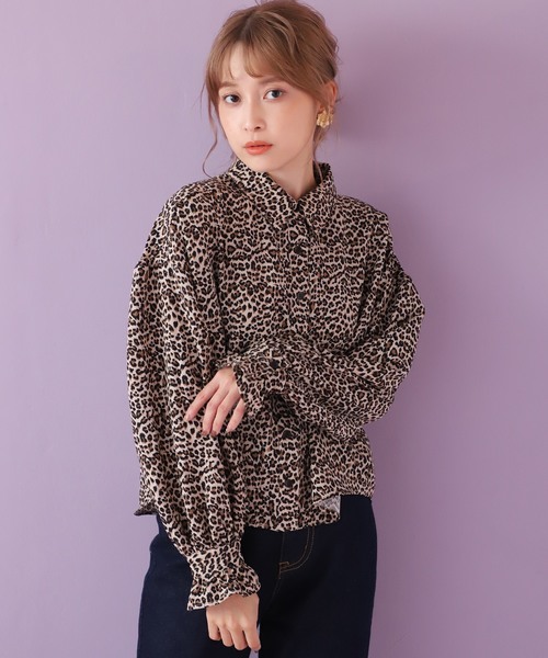 one after another NICE CLAUP（ワンアフターアナザーナイスクラップ）の「開襟アソートブラウス（シャツ/ブラウス・レディース・アイボリー/ブルー系その他/レオパード/チェック・FREE）」の3枚目の写真