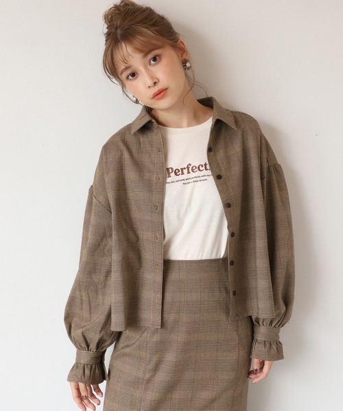 one after another NICE CLAUP（ワンアフターアナザーナイスクラップ）の「開襟アソートブラウス（シャツ/ブラウス・レディース・アイボリー/ブルー系その他/レオパード/チェック・FREE）」の4枚目の写真